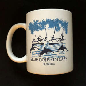 Blue Dolphin Cafe - White Coffee Cup